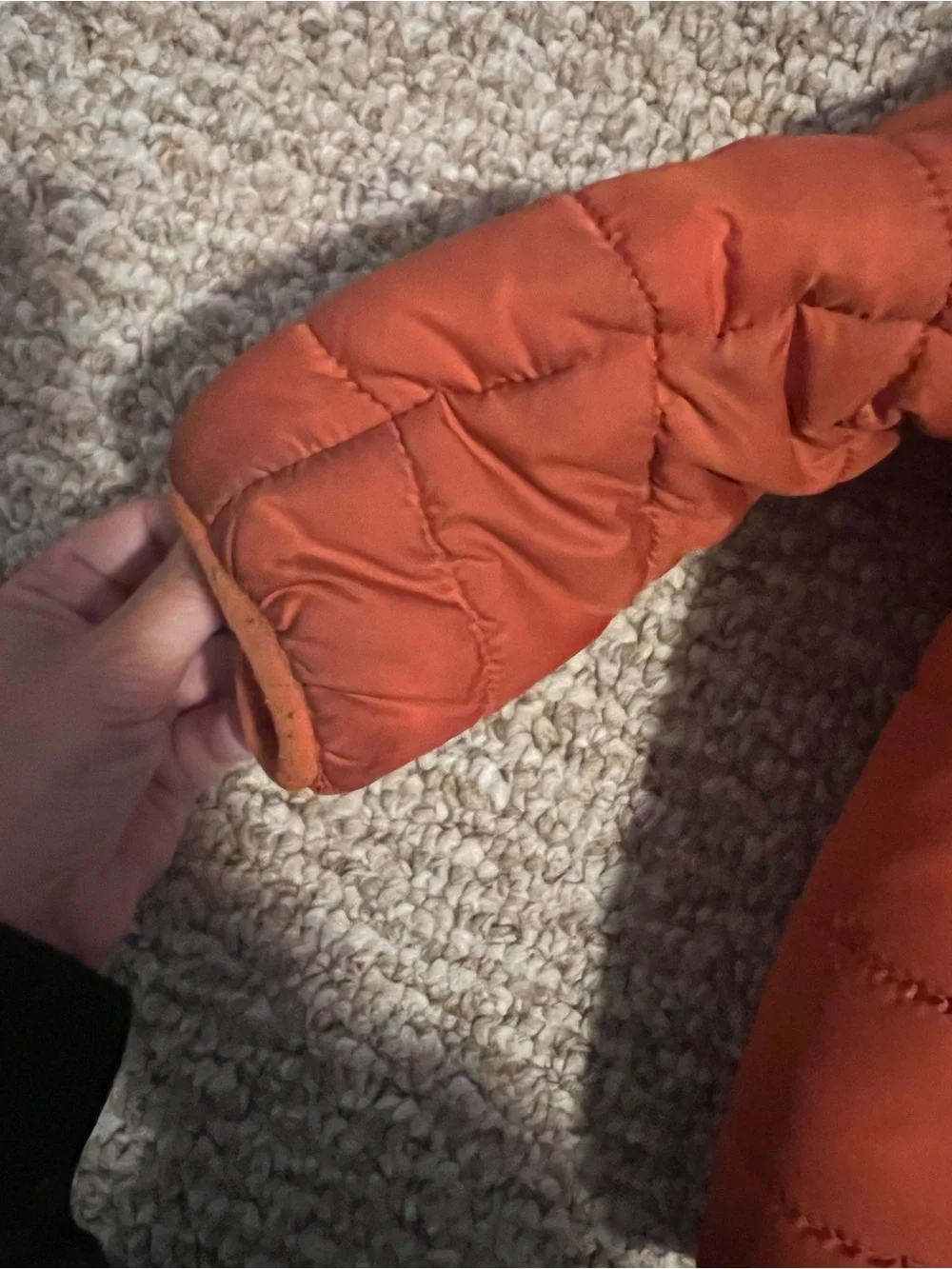 omighty Kids Bright Orange Quilted Hooded Puffer Jacket